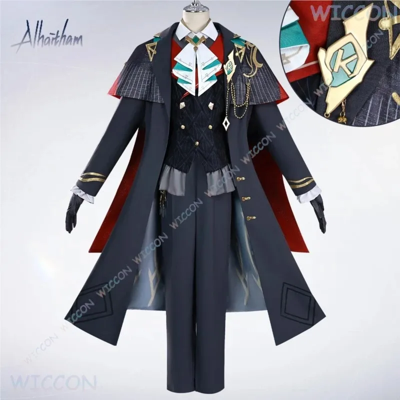 

asdh8@Alhaitham Cosplay Costume Genshin Impact KFC Collaboration FullSet with Special Edition Accessories for Halloween PartyC