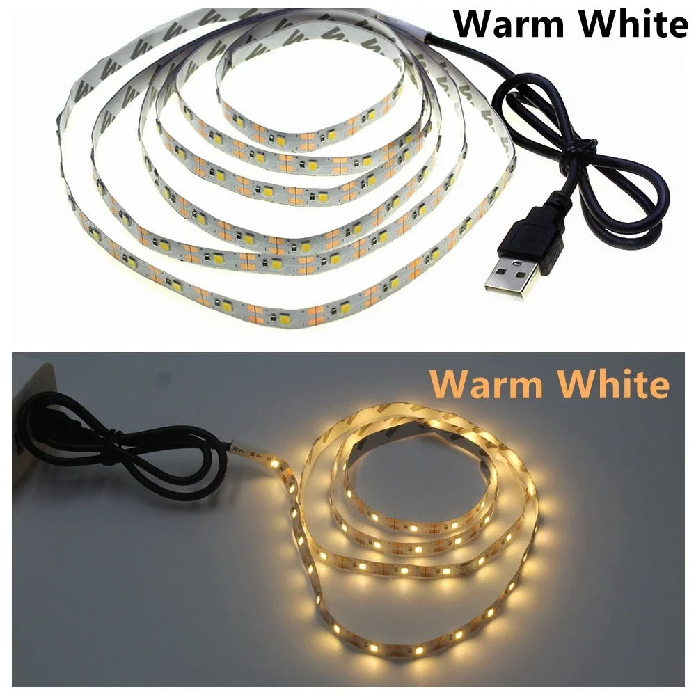 USB LED Strip 5V SMD2835 RGB TV Background Lighting 50CM-5M DIY Flexible Light