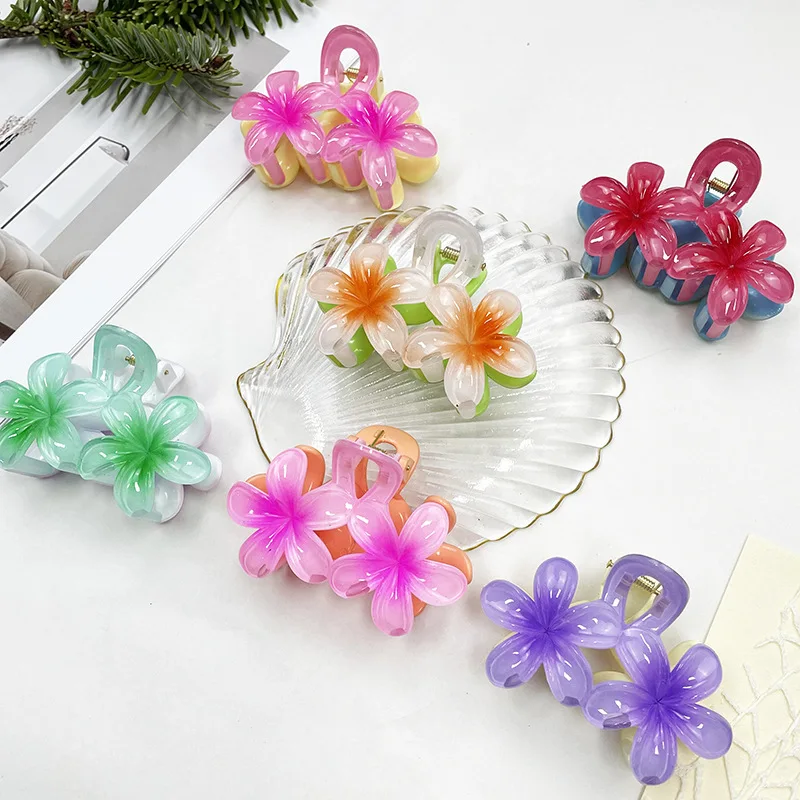 

1 Pcs Ladies' Hair Claw New Flowercolor Matching Fashion Versatilesweet Hair Grabs Beach Vacation High-quality Hair Accessories