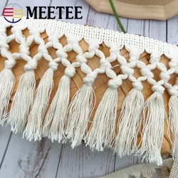 2/5Meters Meetee 9/10cm Cotton Tassle Lace Fabric Knotted Ribbon Yarn Broom Sling DIY Craft Hometextile Curtain Sewing Accessory