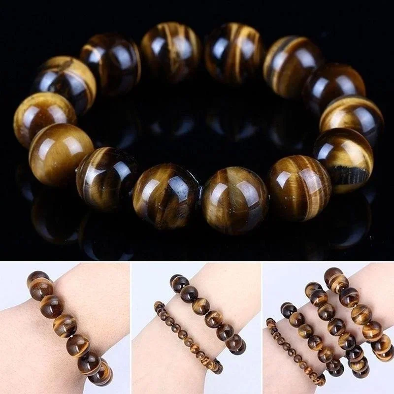 Natural Stone 6/8/10mm Beads Tiger Eye Bracelet Classic Men Women Buddha Black Lava Bracelets Minimalist Yoga Meditation Jewelry