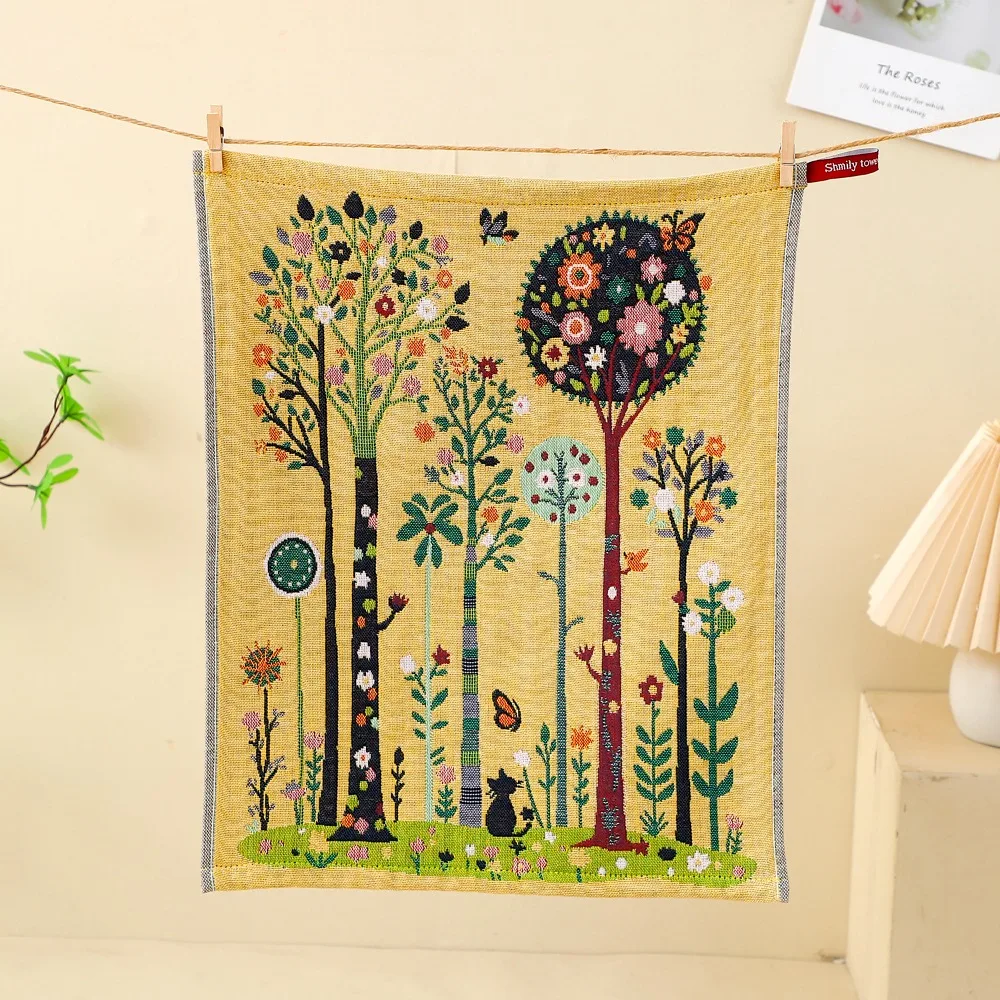 New 34x40cm Large Hand Towel Quick Dry Decorative Pure Cotton Dish Cloth 4 Layer Cotton Gauze Kitchen Towel Home Restaurant