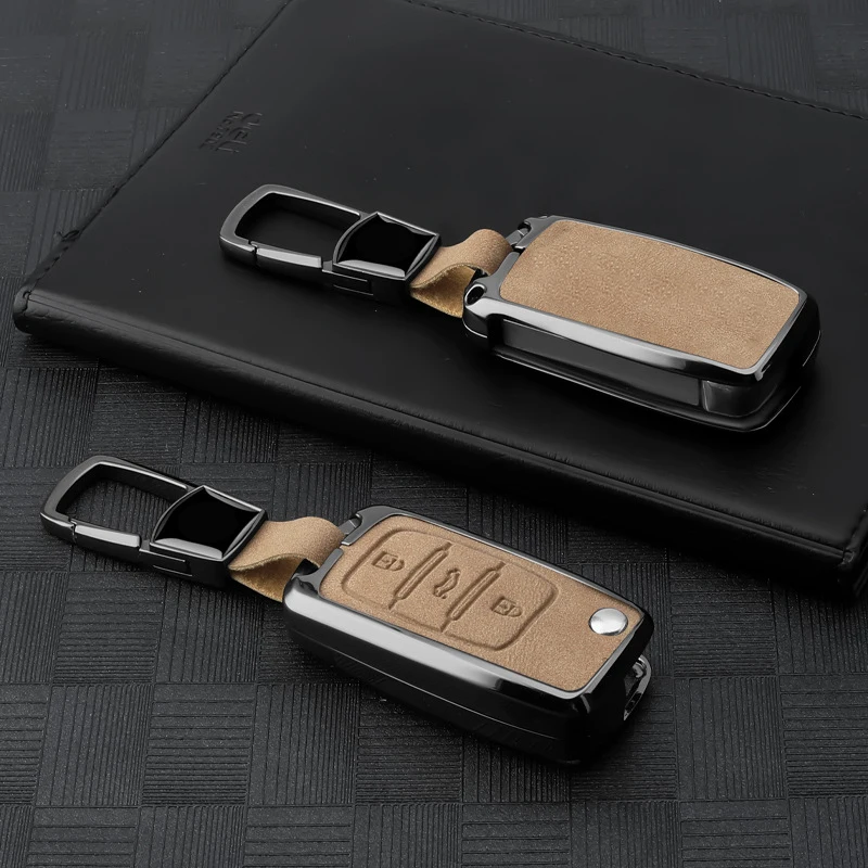 

Zinc Alloy for VW Volkswagen Golf Mk6 Tiguan Polo Passat CC SEAT Skoda Octavia 3 Button Flip Car Key Case Cover Fob Keychain