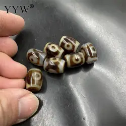 10pcs Eye Pattern Natural Tibetan Agate Onyx Dzi Beads Drum Shape 12x16mm Stone For Men Women Keep Money And Healthy Diy Jewelry