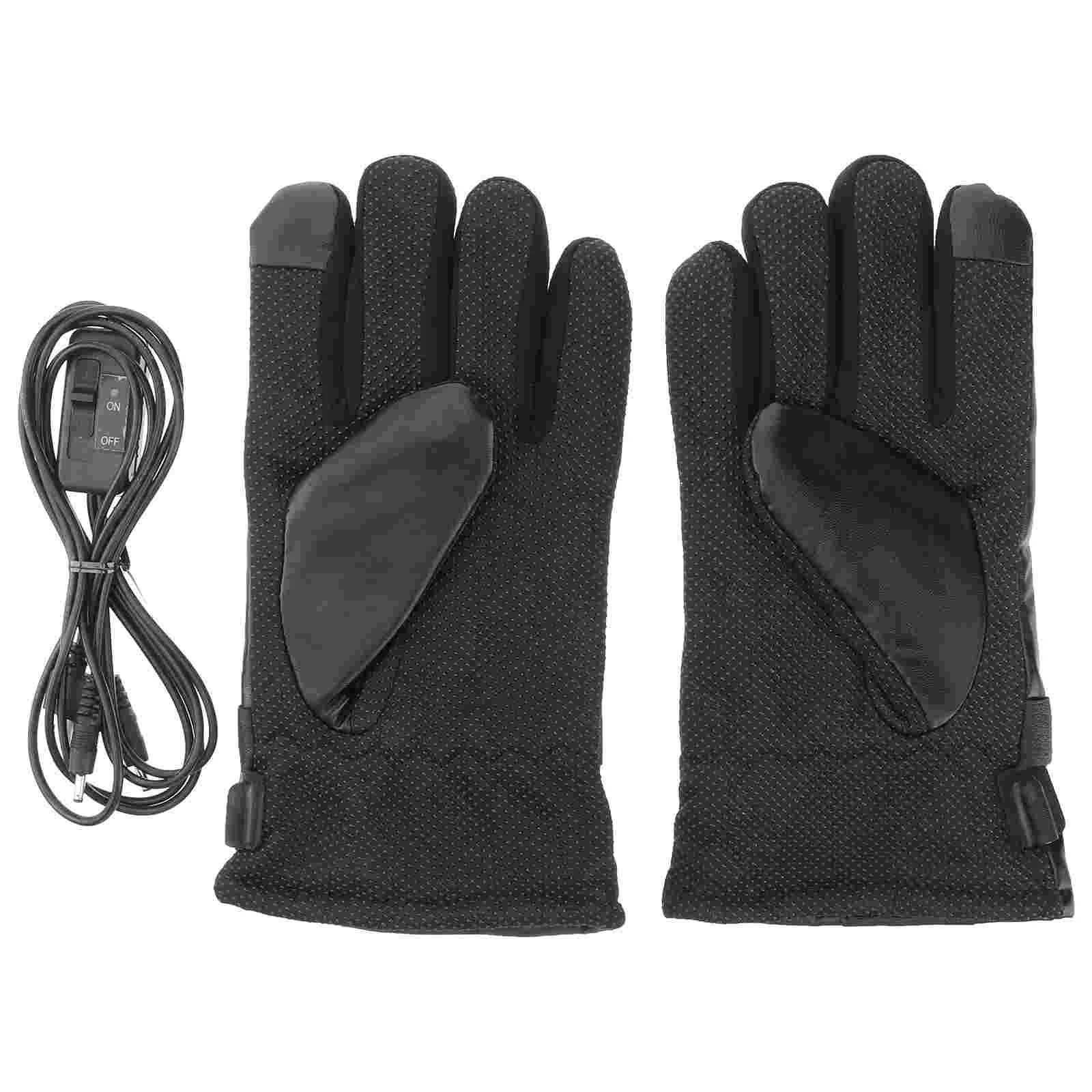 

Hand Warmers Gloves Motorcycle Finger Riding Heating Anti-UV Touch Screen Winter Men's