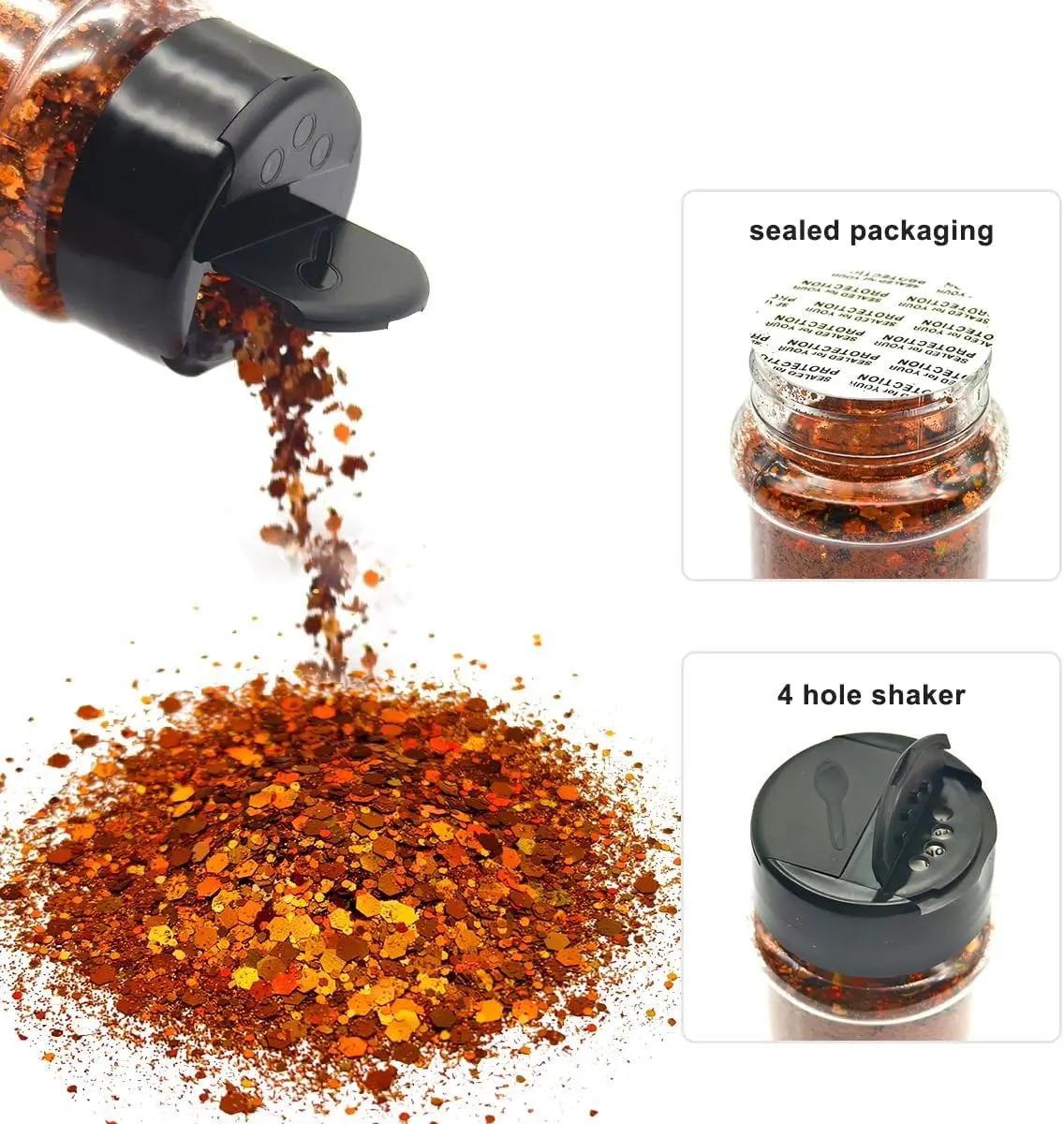 Silberner holografischer Nagelglitzer – 2 Unzen Glitzermischung, grober Glitzer, große Farben im Shaker, Nagelglitzerdekoration – Detail 7