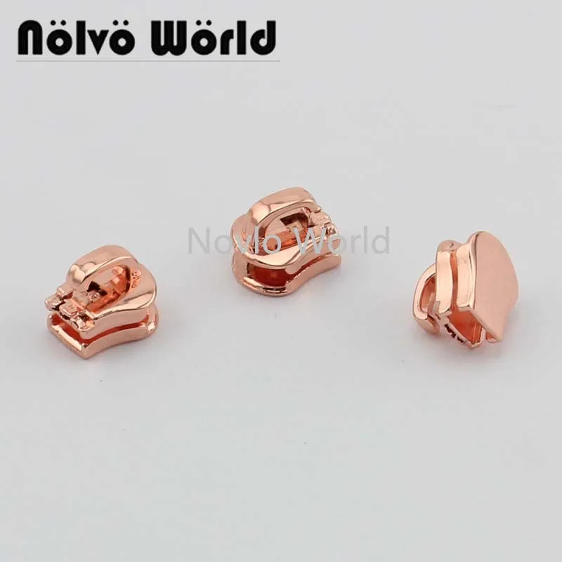 20-100pcs 7 colors 5# metal teeth zip puller rose gold slider handbag rainbow zipper slider diy hardware accessories