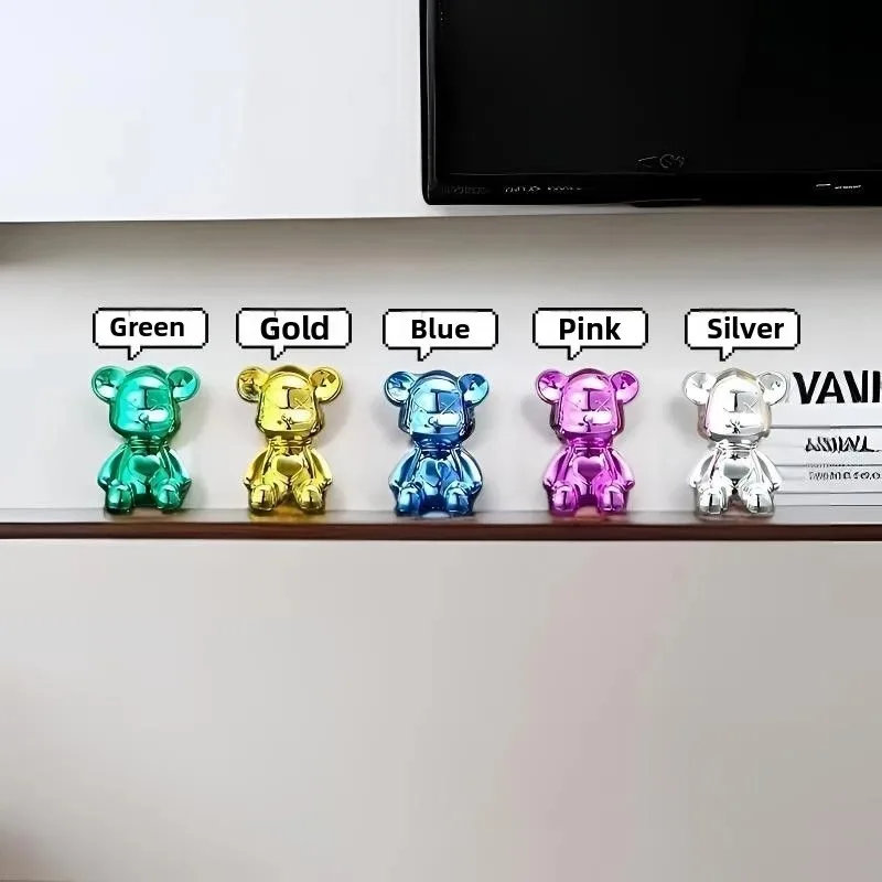 Luxury Electroplating Violent Bear Living Room Car Ornaments Creative Handmade Diy Tide Play Bear Room Decorations.