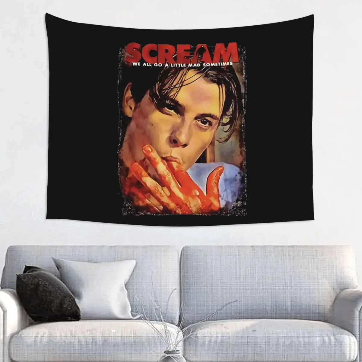 Scream Movie Billy Loomis Tapestry Wall Hanging Hippie Polyester Tapestries Halloween Horror Boho Decoration Room Decor Tapiz