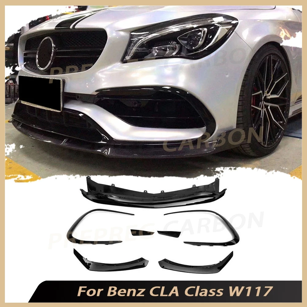 

Carbon Fiber for Mercedes Benz CLA Class W117 CLA45 AMG 2016 2017 2018 Car Trim Cover Front Bumper Lip Spoiler Flaps Canard