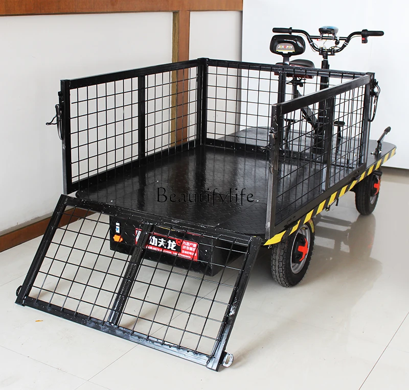 Electric Car Four-Wheel Load Farm Orchard Battery Platform Trolley