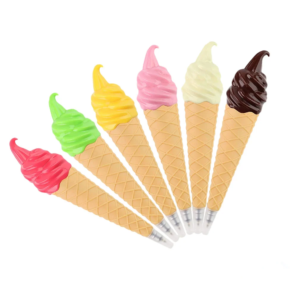 

6 Pcs Ballpoint Pen Pens Signature Writing Ice Cream Candy School Ball-point Kids Plastic Creative Student Stationery