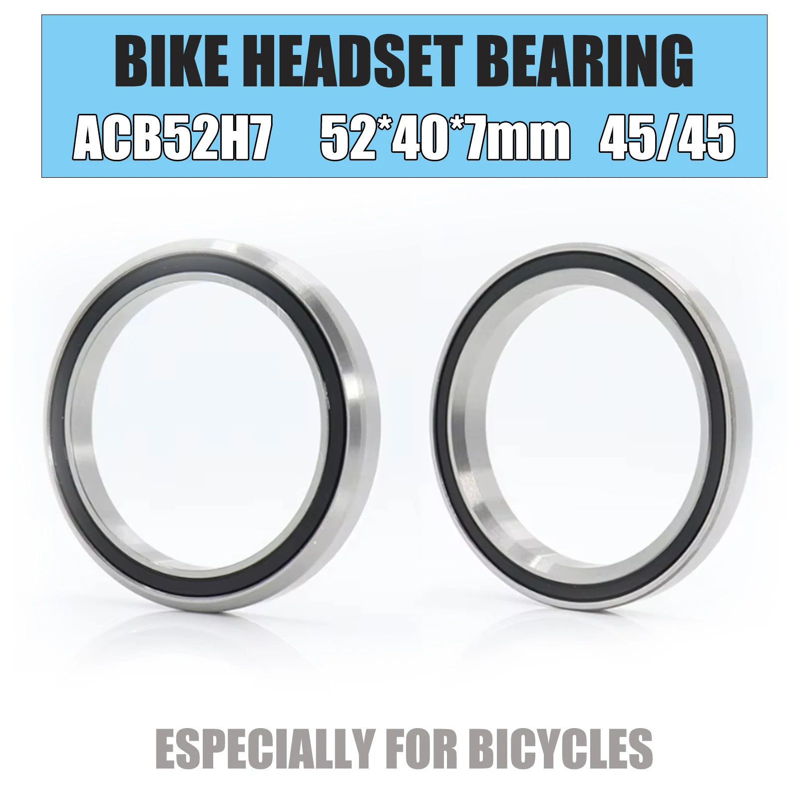 ACB52H7 Bicycle Headset Bearing 52*40*7mm 45/45 Degree Chrome Steel 2PCS Tapered Upper Lower ACB Bearings Tapered Parts Repair