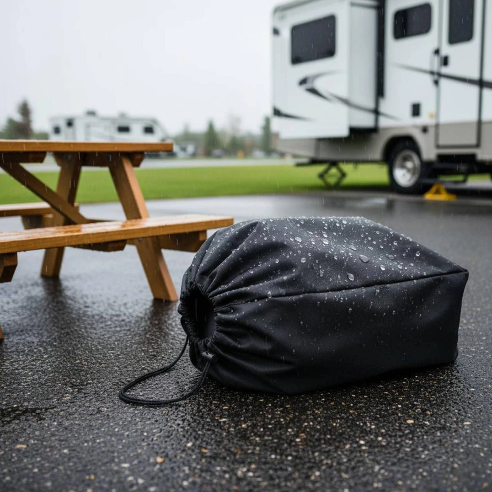 

Electric Lifting Device Cover 210D Oxford Material Front Lifting Device Cover RV Accessory Heavy-Duty Silver-Coated for Outdoor