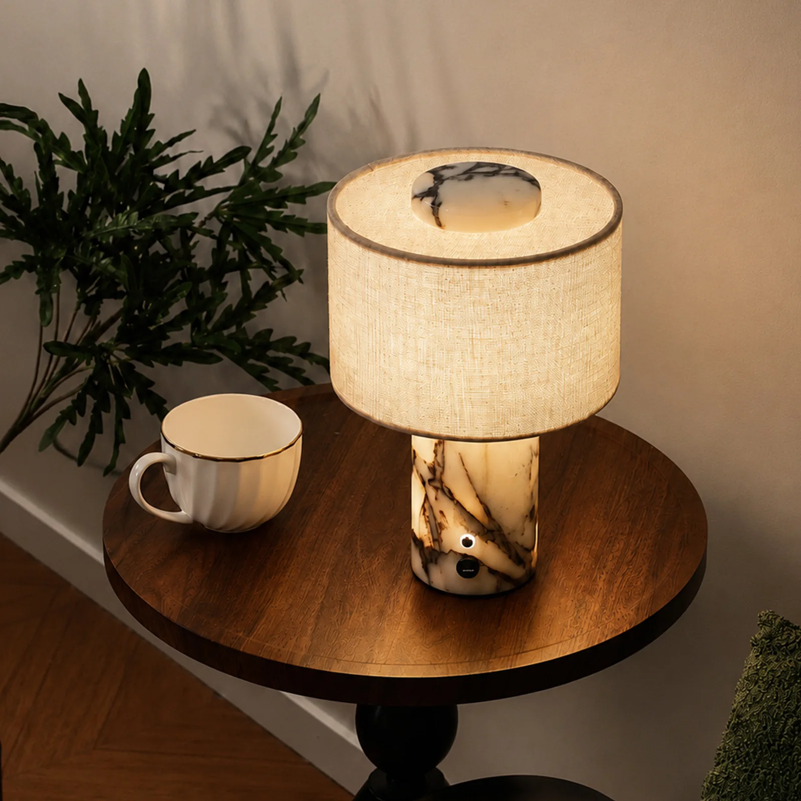Natural Marble Ambient Rechargeable Table Lamp for Bedrooms, Studies, Hotels, Bars, Nightstands, Dining Tables, and Desks