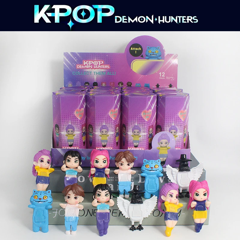 K-pop caçadores de demônios na moda caixa cega brinquedo anime kpop menina grupo rumi zoey mira jinu mini figuras boneca decoração de mesa presente