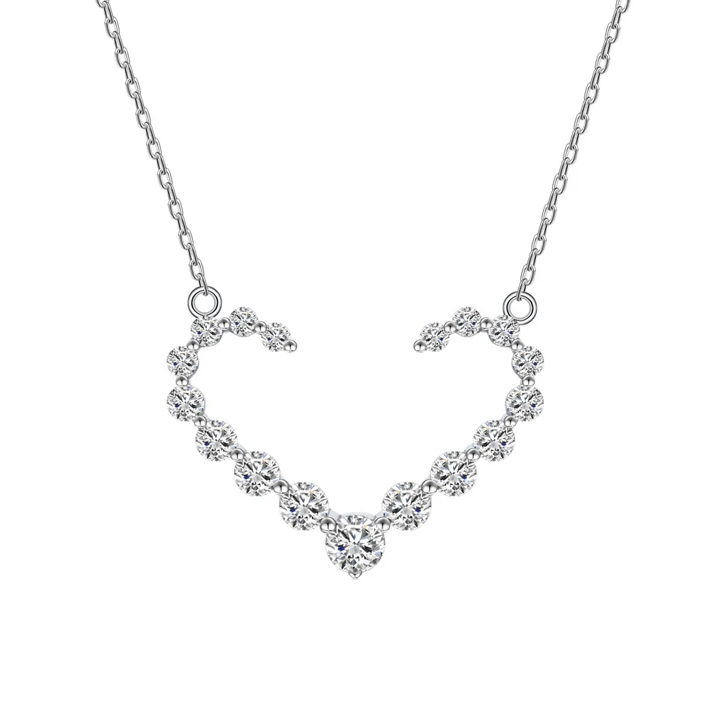 Fashionable and Luxury Love Set 5A Zircon Necklace S925 Sterling Silver Collar Chain