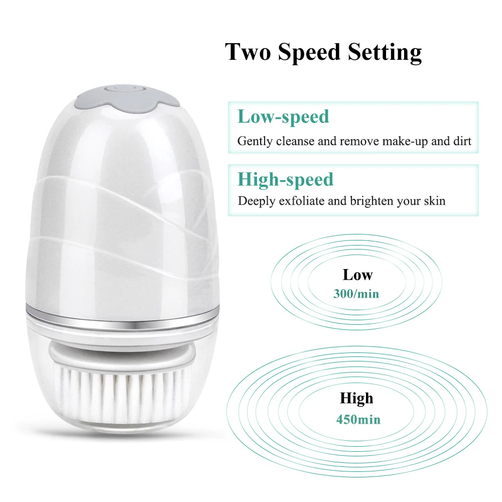 3 in 1Electric Waterproof Facial Cleansing Brush Exfoliating Spin Whitening Firming Deep Cleansing Brush Device Wireless Cleans