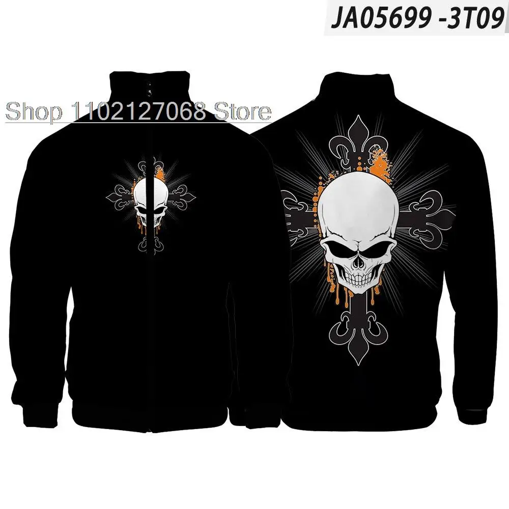 

2022 latest men's zipper jacket halloween Cool pictures casual student autumn and winter hoodie