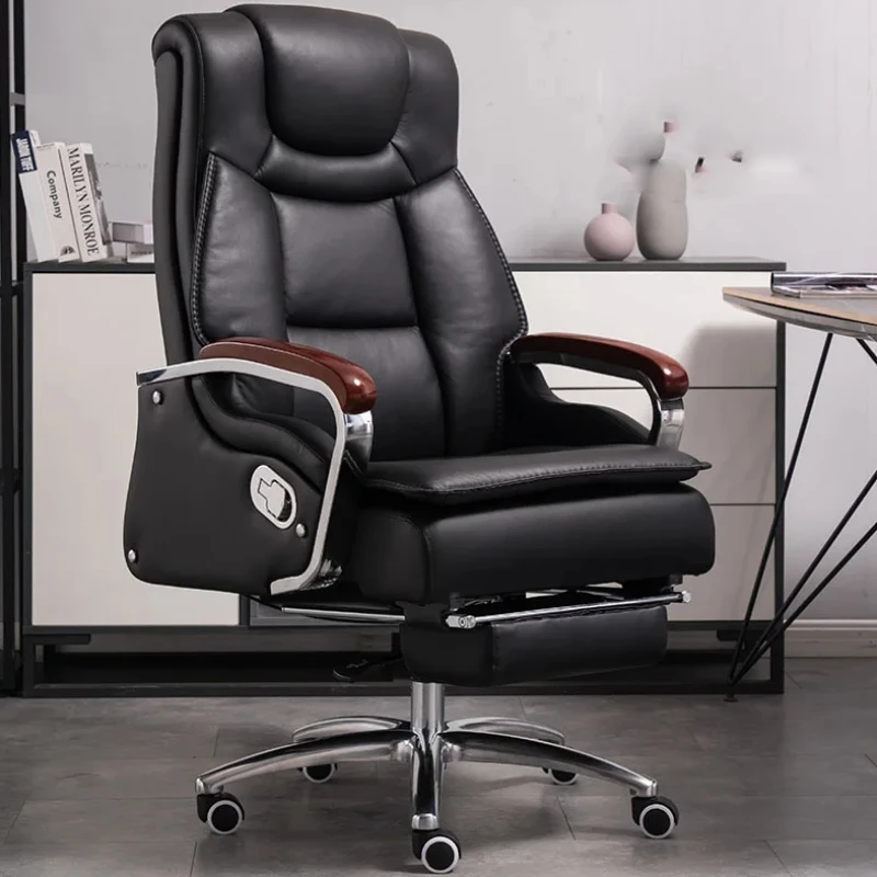 Lazy Luxairy Rotating Office Chair Leather Executive Lounge Ergonomic Office Chair Nordic Design High Back Cadeiras Furniture