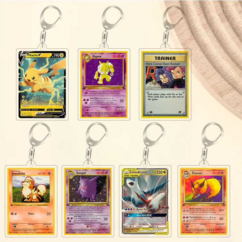 Для Pokemon Elf Qikchu Growlithe Gengar Flareon Latias Latios акриловый самодельный милый мультфильм аниме брелок кулон игрушка в подарок 5 см