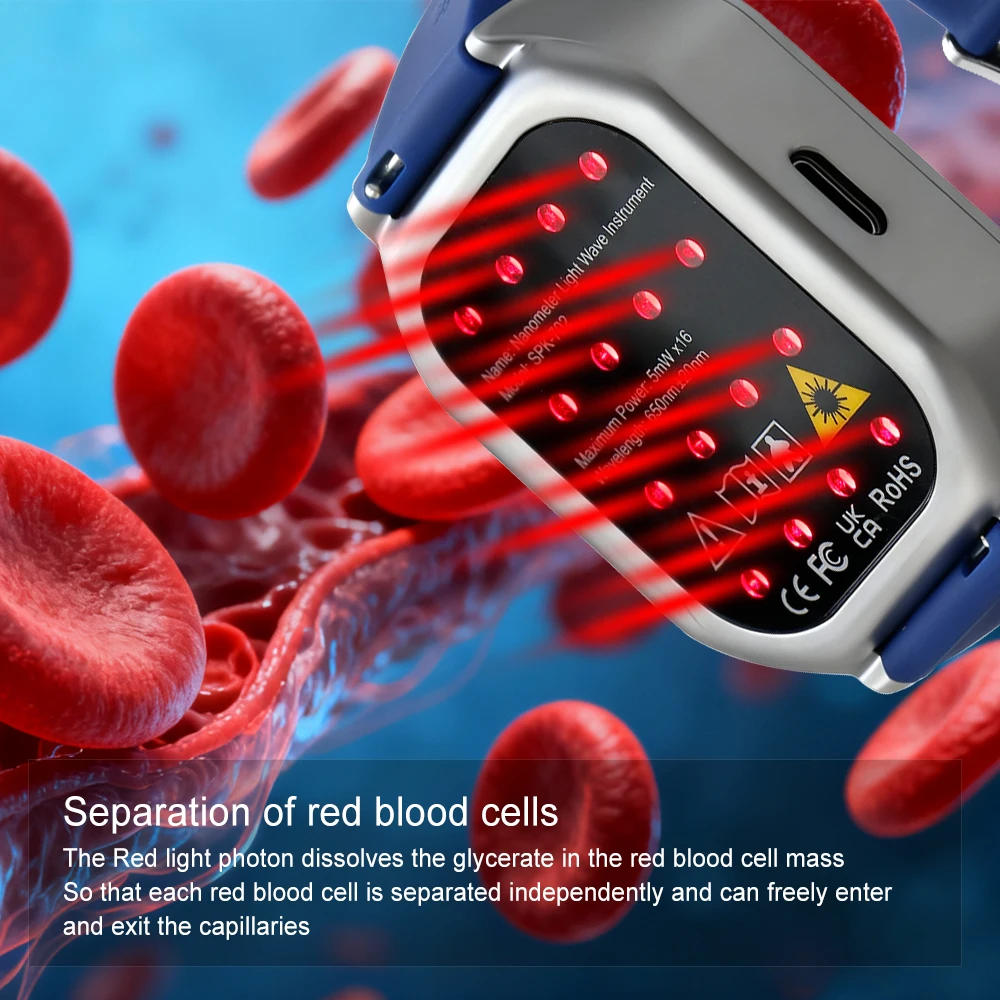 

Laser Physiotherapy Watch for Ear 650nm 16-Hole LLLT Laser Watch Hypertension Diabetic Nose Rhinitis Ears Otitis Media Ear Canal