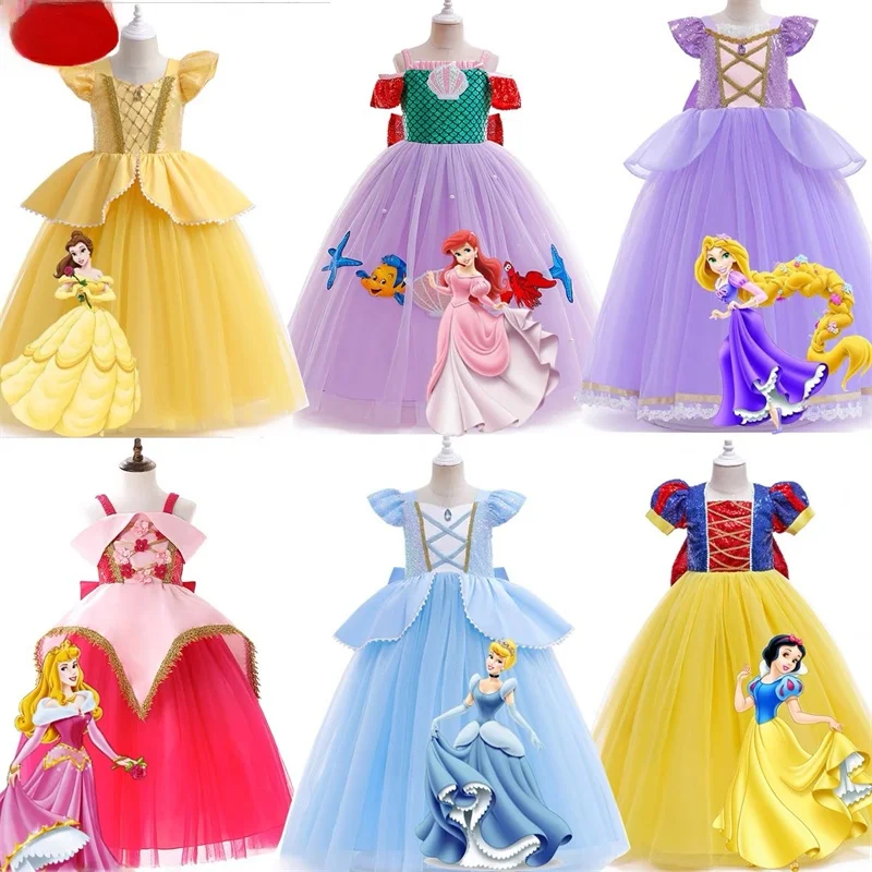 

Princ Dr Long Hair loween Snow White Knot Mermaid Princ Skirt Costume Children's Clothing Polyester