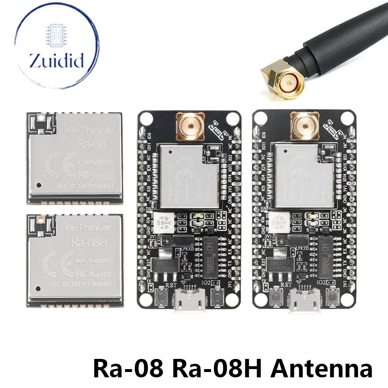 Ra-08 Ra-08H LoRaWAN RF Module Development Board 410-525MHz 803-930MHz ASR6601 Chip with MCU/SMA Interface External Antenna