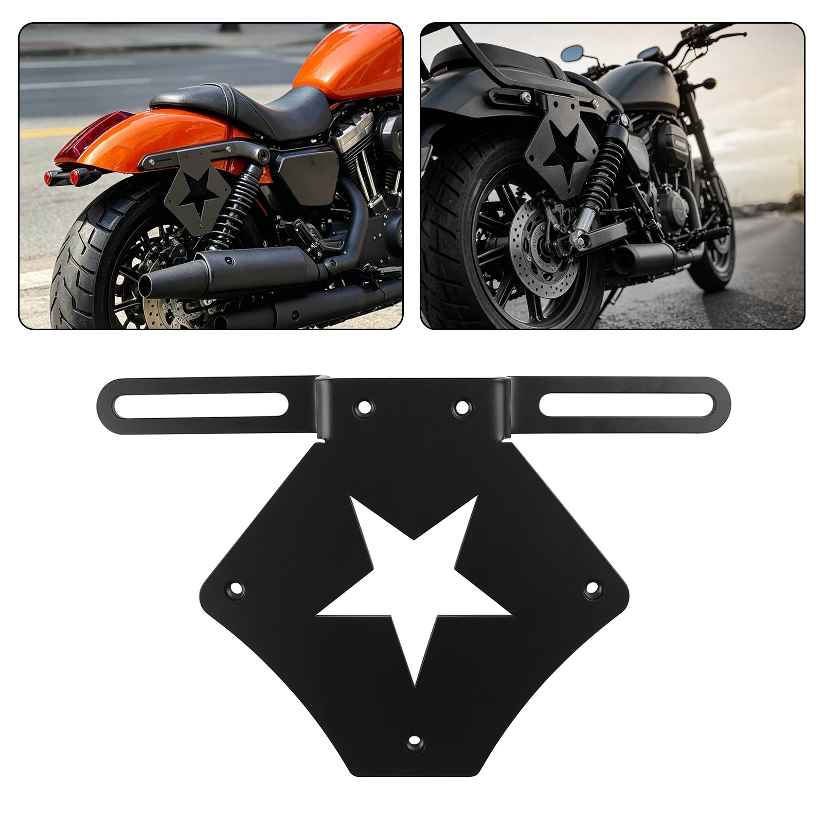 

Universal Motorcycle Metal Black Adjustable Saddlebag Support Bar Side Mount Bracket For Bobber Touring Dirt Bike Cafe Racer
