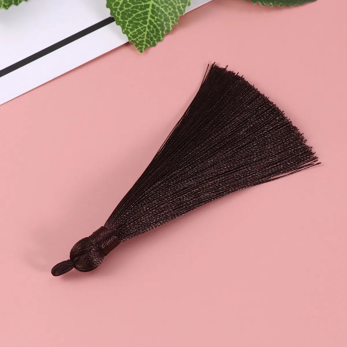 

20Pcs Durable Ice Silk Tassel Earrings Straight Long Hanging Accessories for DIY Keychain Jewelry Earrings Deep Coffee