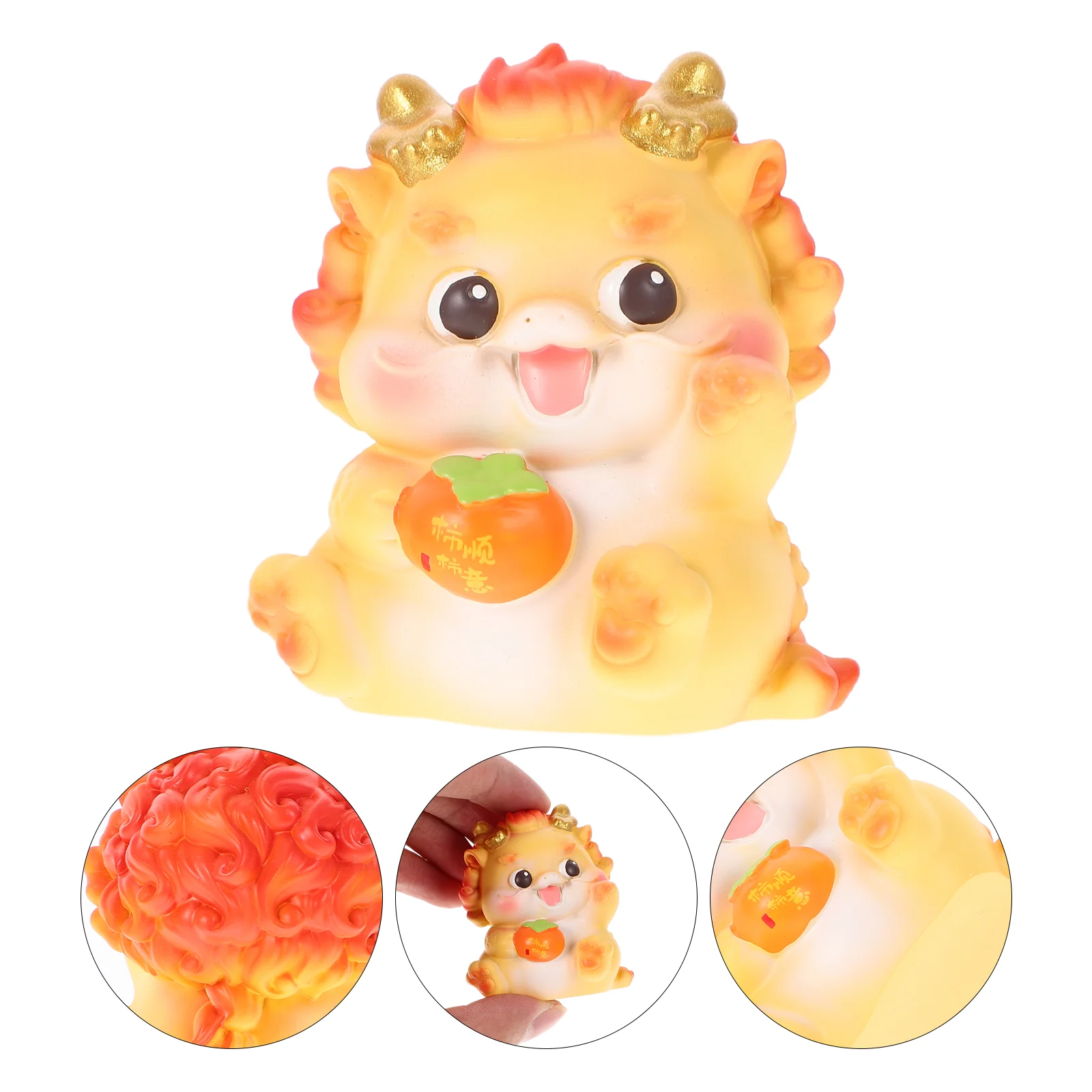 Lucky Animal Figure Dragon Ornament Chinese Zodiac Resin Decorations Mini Figurine