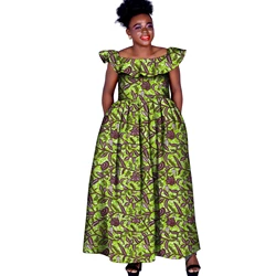 Dashiki African Dresses for Women Daily Wedding Party African Women Dress Ankle-Length Sleeveless Ankara Lady Dress FH004