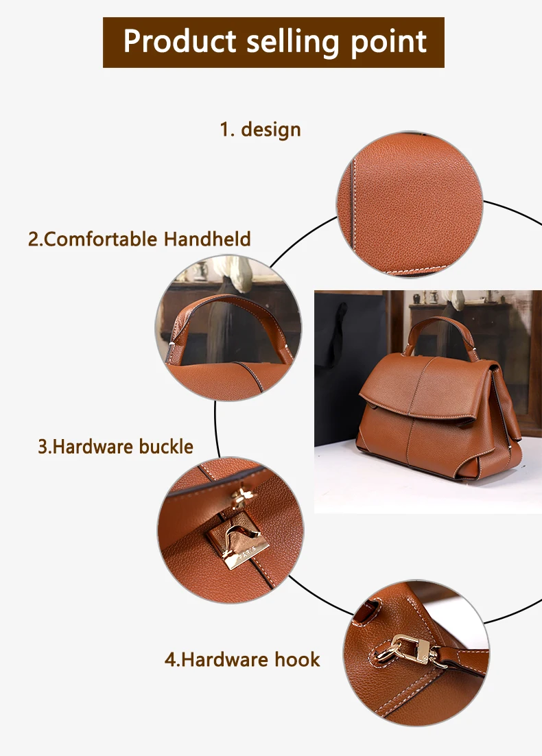 2026 Neue Retro Einfache Handtasche Vielseitig und Elegant Einfarbige Schulter-Umhängetasche Handtasche für Pendler – Detail 2