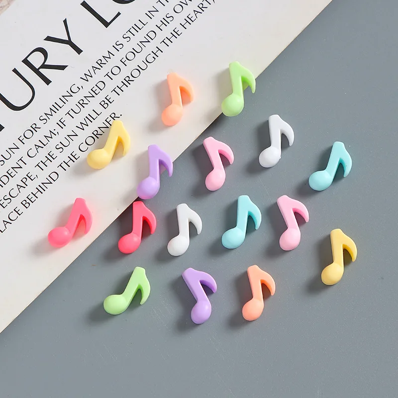 10Pcs Kawaii Y2K Sweet Colorful Musical Note Nail Art Charms 3D Handcrafts Parts Diy Junk Phone Case Hair Accessories Decoration