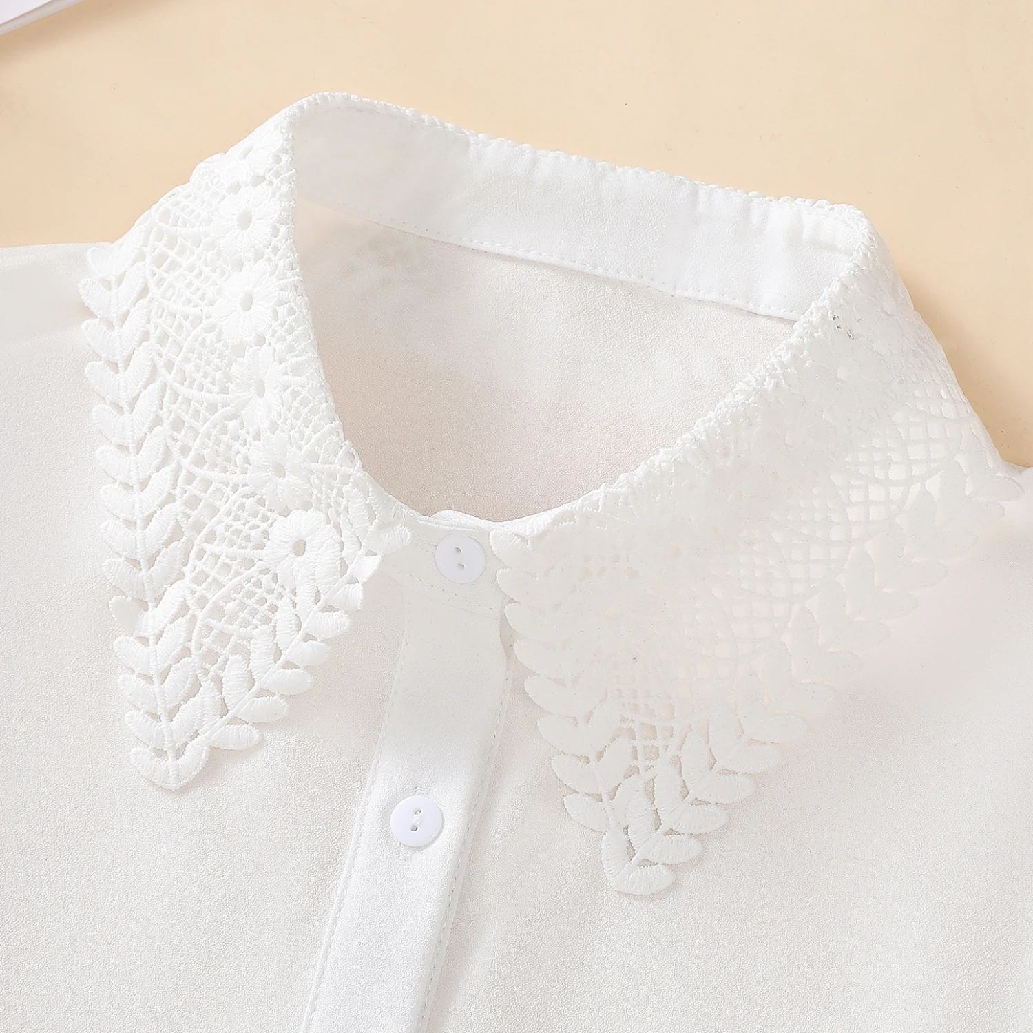 

Цельный шифоновый полый искусственный воротник для женщин, универсальный аксессуар в сочетании свитерами, внутренней одеждой, базовыми рубашками и т. д.