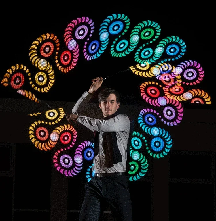 LED POI Performance Stick 60 Lights Full Color Digital Performance Stick PIXEL POI 47CM Pattern Can Be Modified