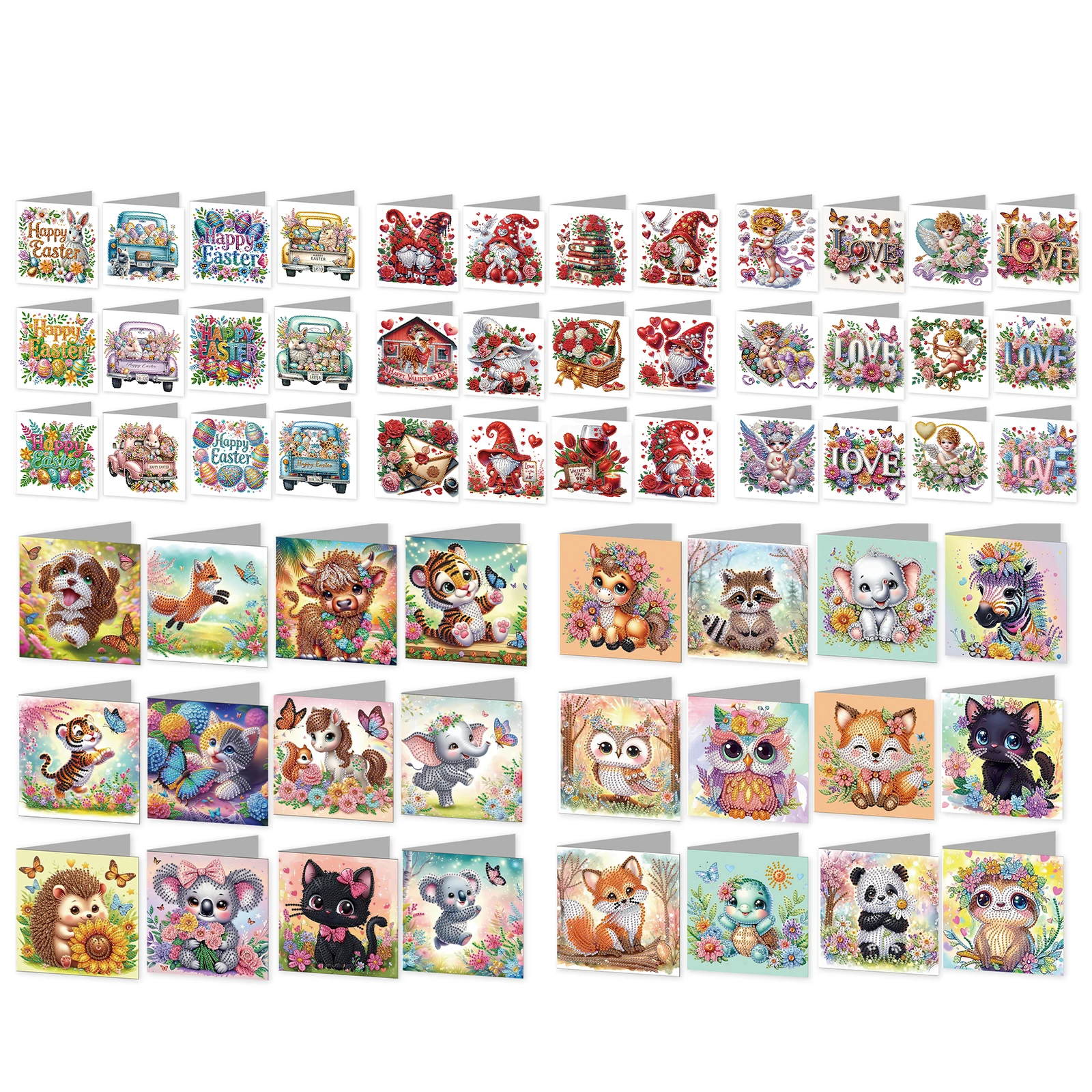 

12Pcs DIY Diamond Painting Blank Art Cards with Envelopes Diamond Art Handmade Cards for Beginner Adult Holiday Gifts