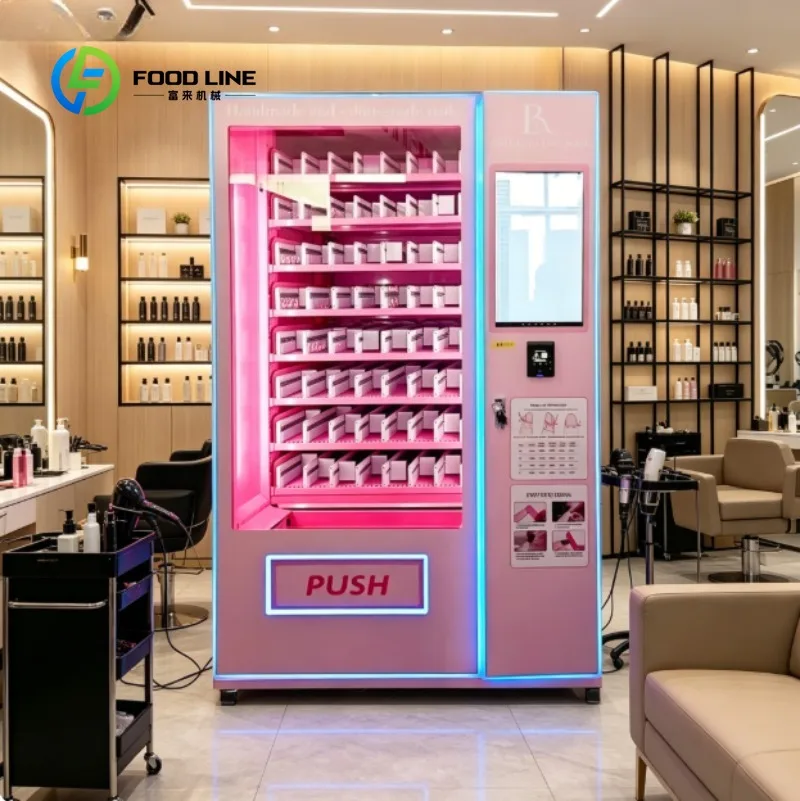 Automated Skincare product vending machine with Interactive Screen, Self-Service Cosmetic Kiosk for High Traffic Areas, Durable