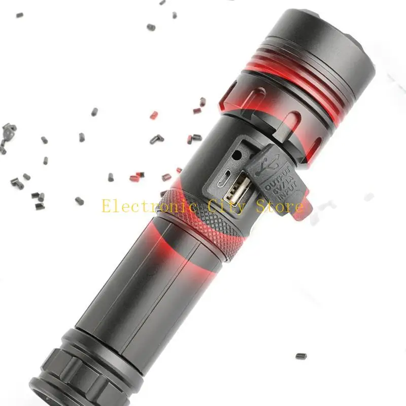 USB -Zoom LED TORCH Нет батареи с USB -выводом для людей, работающих HU8D