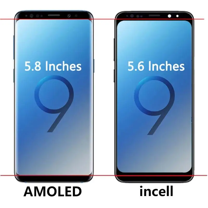 5,8 \'\'AMOLED для Samsung S9 SM-G960 ЖК-дисплей с сенсорным экраном и дигитайзером в сборе, запасные части, зеркальный ЖК-дисплей с рамкой