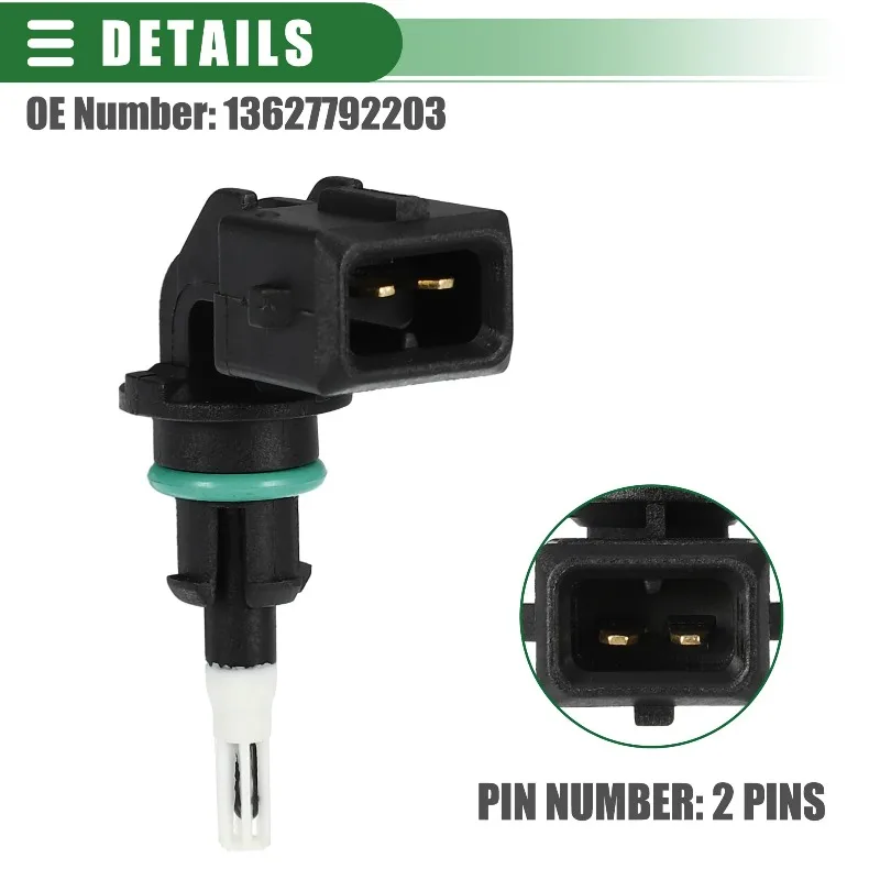 13627792203 เซ็นเซอร์วัดอุณหภูมิอากาศเข้า 2 ขา สำหรับ BMW M3 ปี 2008-2013 พลาสติก X1 X3 X5 X6 ปี 2004-2012 335d ปี 2009-2011