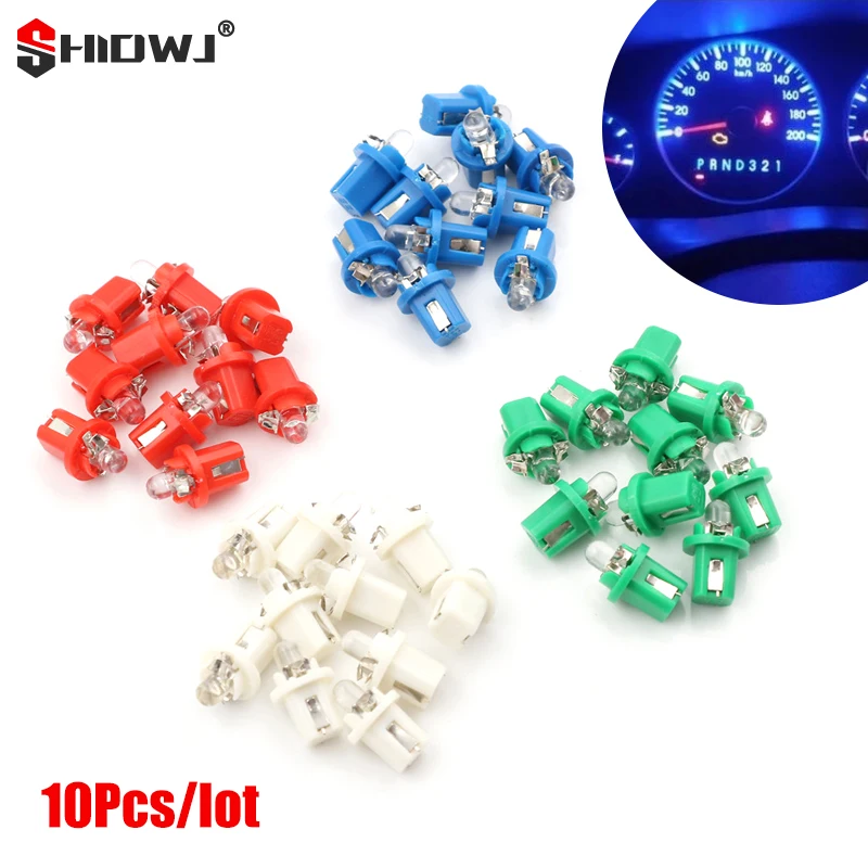 10Pcs DC 12V T5 B8.5D B8.5 SMD LED Car Light Automobiles Light-emitting Diode Instrument Dashboard Light Bulbs