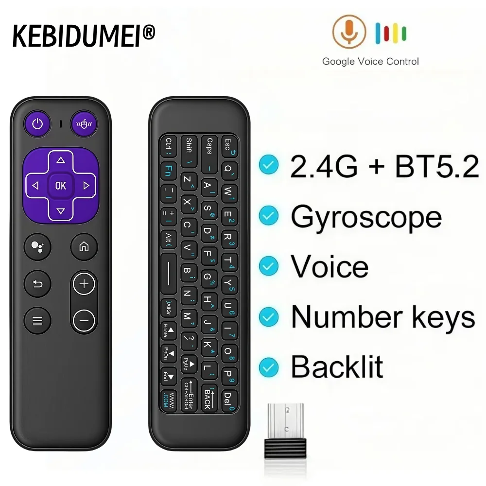 

2.4G Bluetooth 5.2 Wireless Voice Remote Control IR Learning Air Mouse 6 Axis Gyroscope Controller For Computer Android TV Box