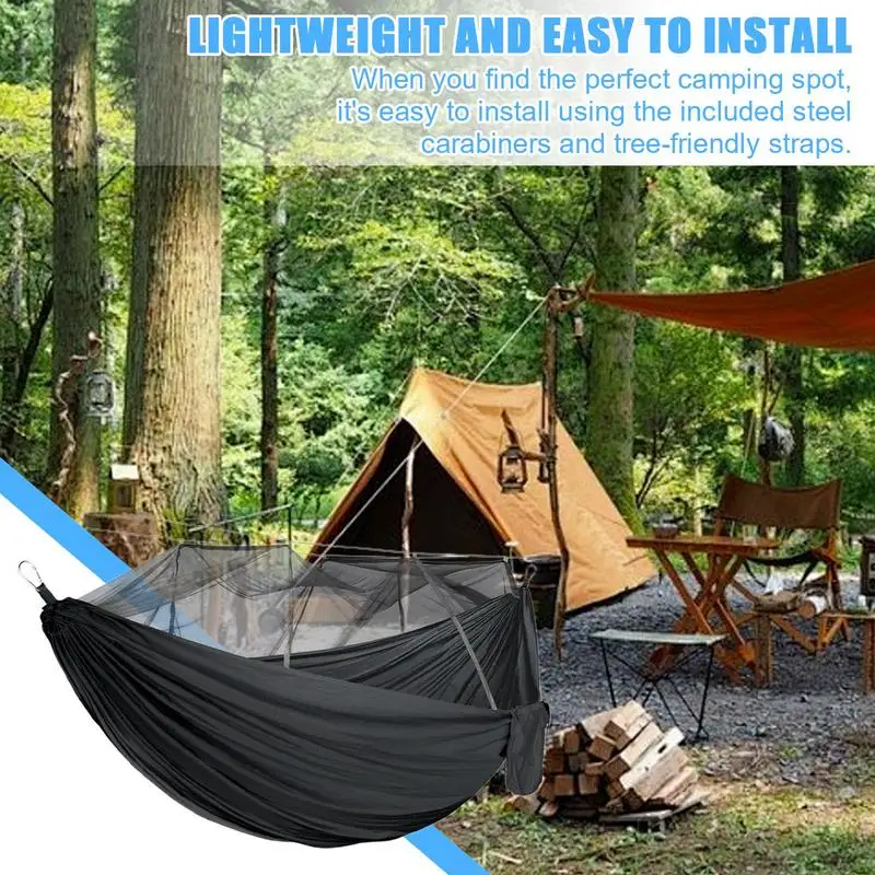 Tree Hammock Lightweight Double Person Mosquito Net 260x140cm Hiking Hammock With 2 Tree Straps Breathable Parachute Hammock