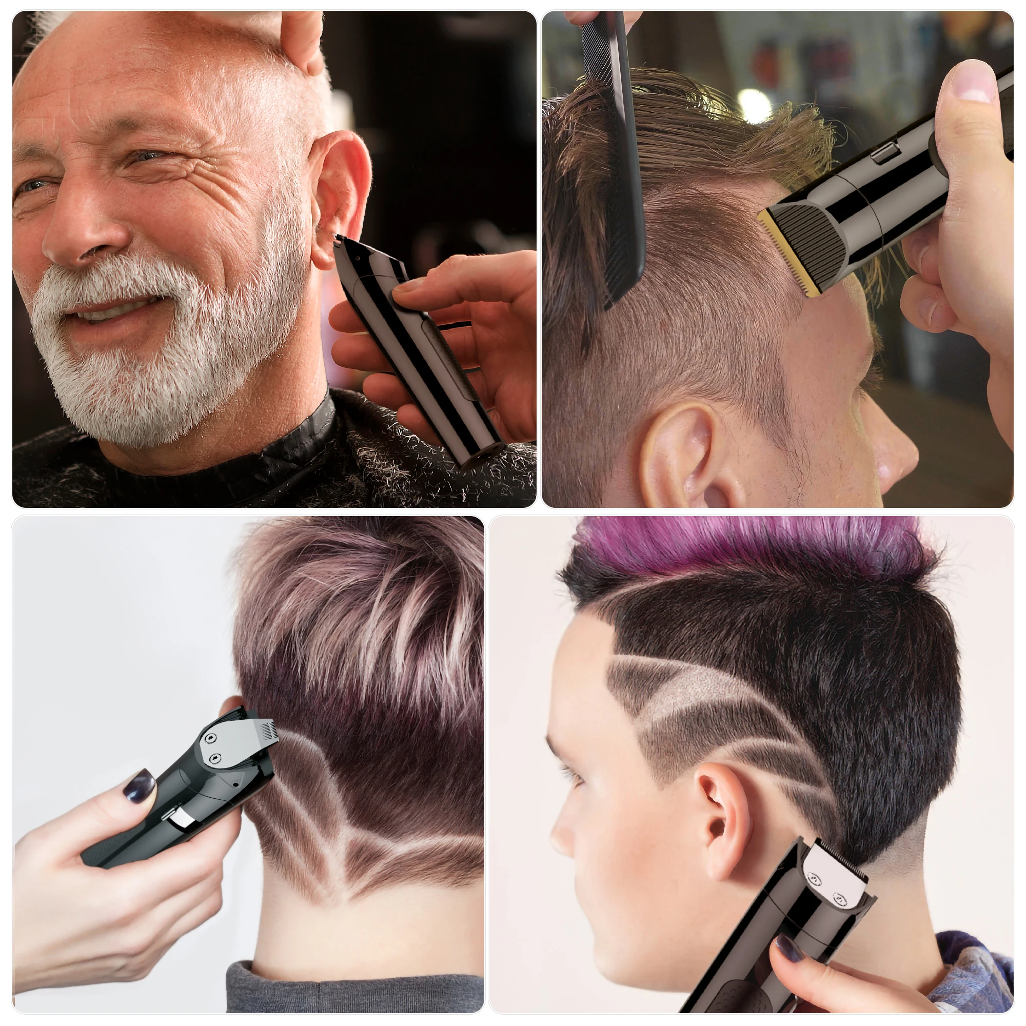 ماكينة قص الشعر الاحترافية من HATTEKER الكل في واحد للرجال ماكينة قص الشعر الكهربائية المقاومة للماء شحن مجاني