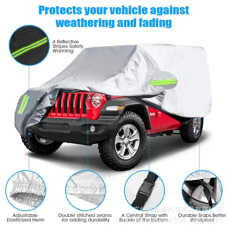 Car Cover For Jeep Wrangler 2 Door 4 Door ,Windproof Dustproof  UV Protection Auto Cover For Jeep Wrangler JK ,JL,YJ 1987-2022