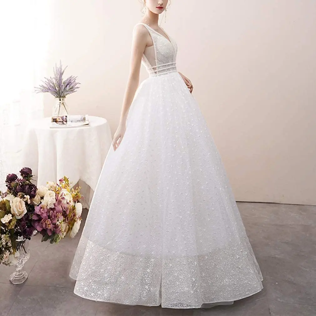 White Wedding Hoopless 4 Layers Tulle  Petticoats Crinoline A-line  Floor Length Slips Underskirt for Bridal Gown