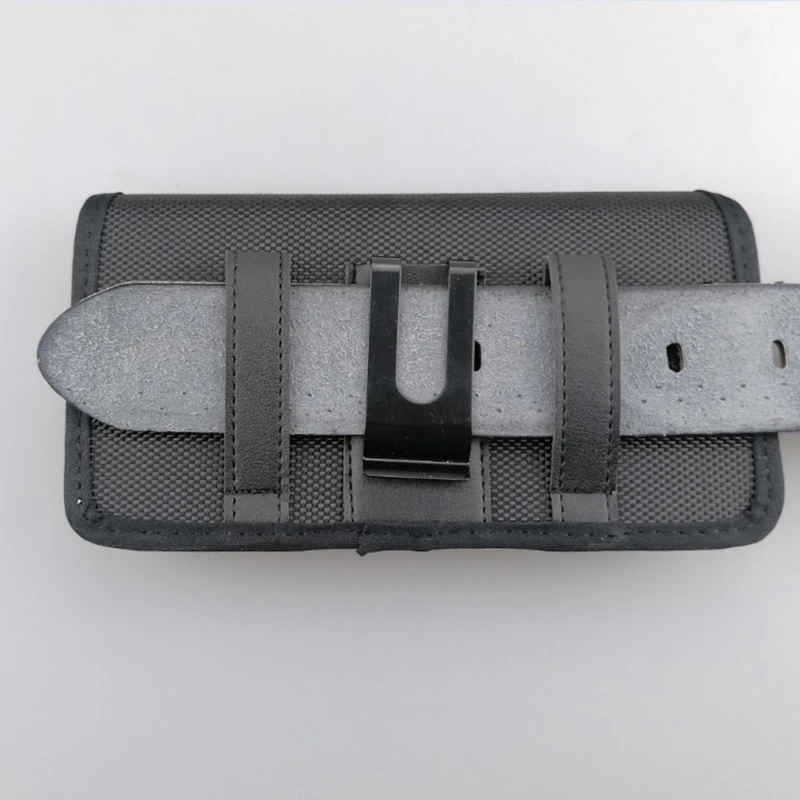Panno Oxford Vita verticale Copertura in pelle Tessuto di nylon Indossare cintura Marsupio mobile Marsupio per cellulare da esterno da uomo in velcro