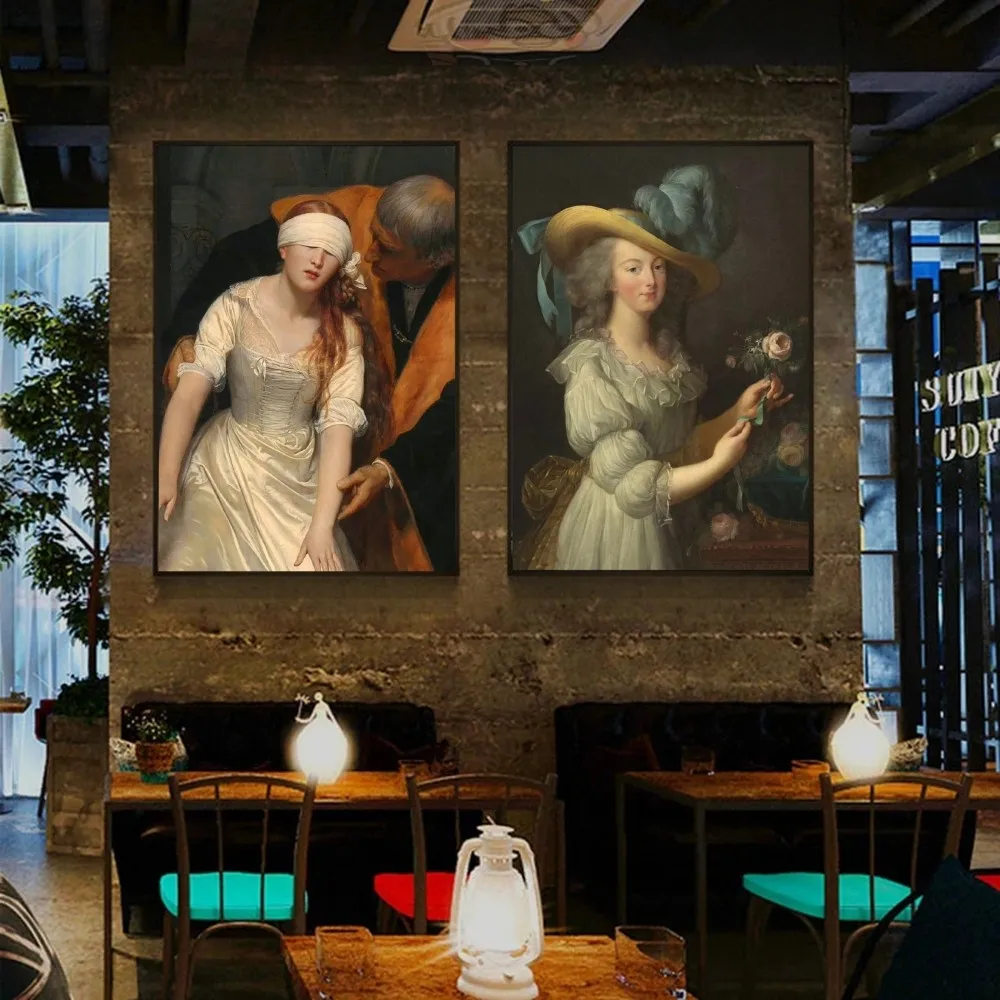 1pc Marie Antoinette Oil Painting Poster Bedroom Posters Bar Coffee Tube Art Hanging Paintings Living Room Decor