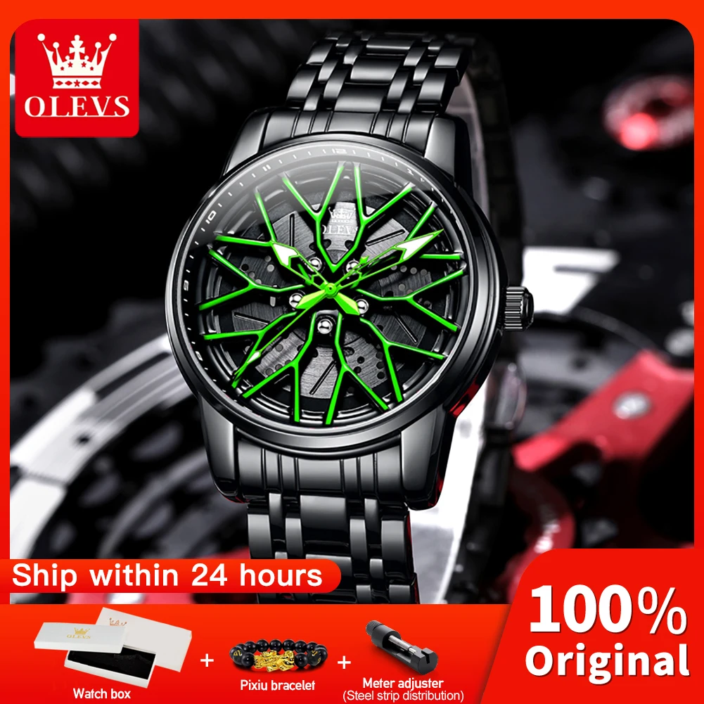 

OLEVS 3701 Мужские часы Брендовые модные оригинальные кварцевые часы со скелетом Водонепроницаемые светящиеся часы из нержавеющей стали 2025 Новый Reloj